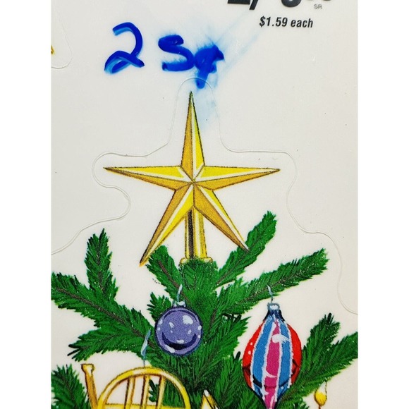 VTG Color-Clings Christmas Winter Holiday Static Cling Window Decorations 1996 - Picture 12 of 16
